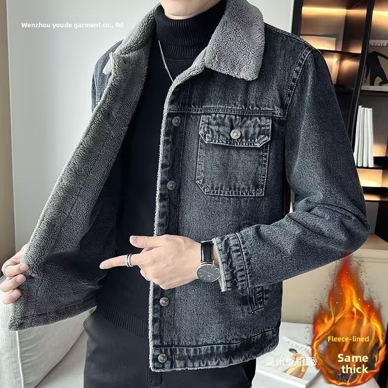 Winter Clothing Work - سترة رجالية من الدنيم مع عزل