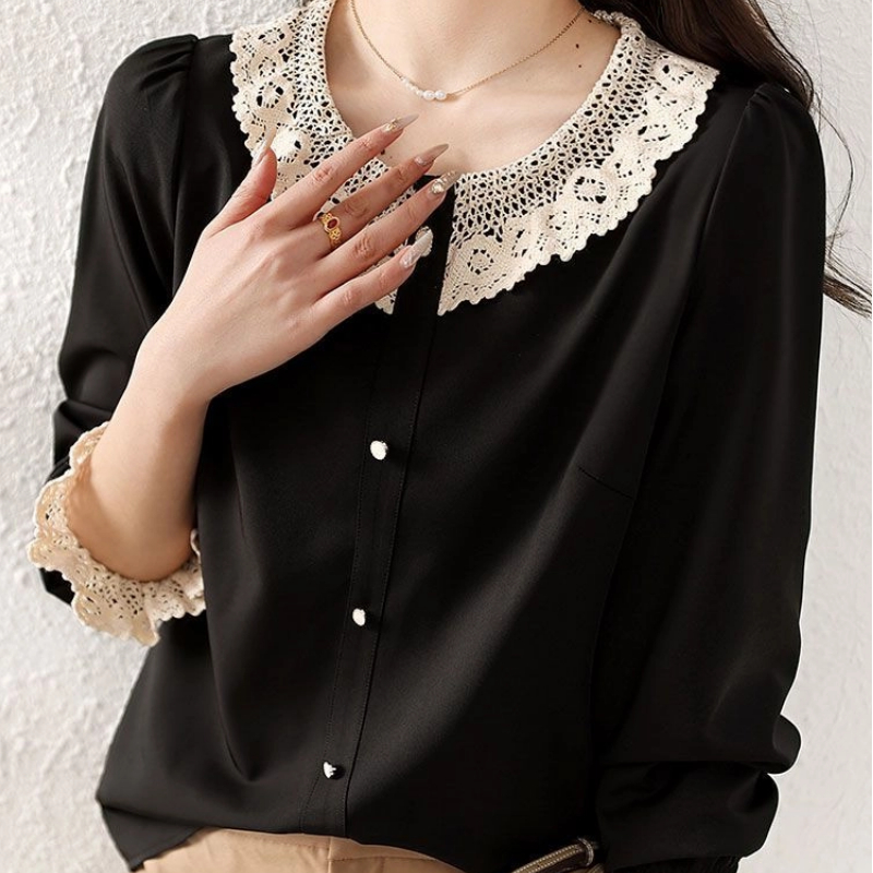 Winter Clothing Factory Outlet - ملابس النساء التباين المرقعة بلوزة أنيقة