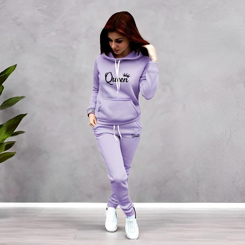 Winter Clothing Usa - بدلة رياضية نسائية بطباعة حروف 
