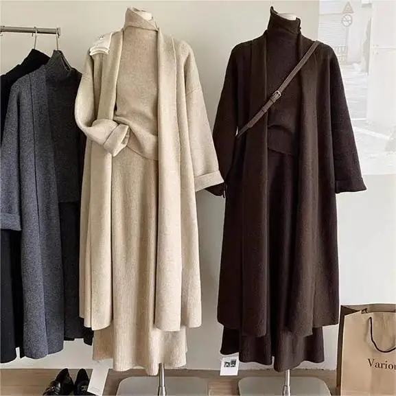Winter Clothing Sales - ثلاث قطع مجموعات المرأة سترة طويلة