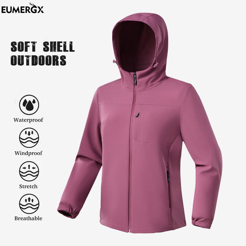 Windproof Jacket Softshell - سترات EUMERGX الشتوية الناعمة للنساء مقاومة