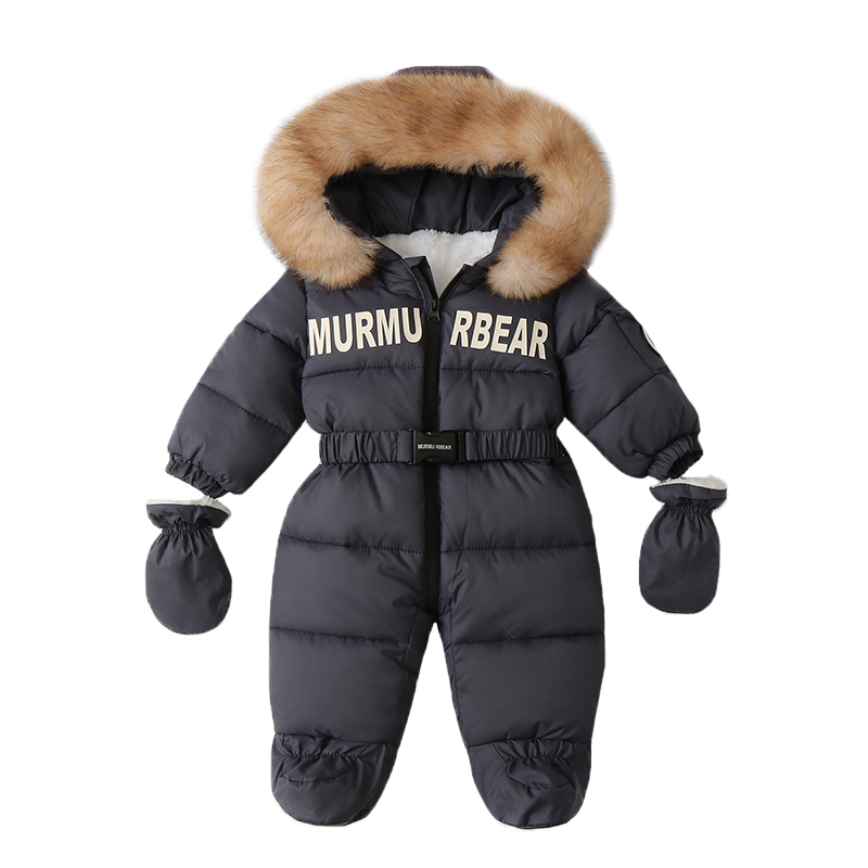 Winter Clothing Newborn - جمبسوت للأطفال حديثي الولادة مع قفازات