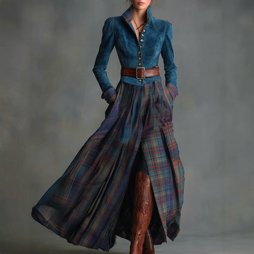 فستان ماكسي طويل أنيق بأكمام ط - مراجعة Winter Clothing Work وسعره