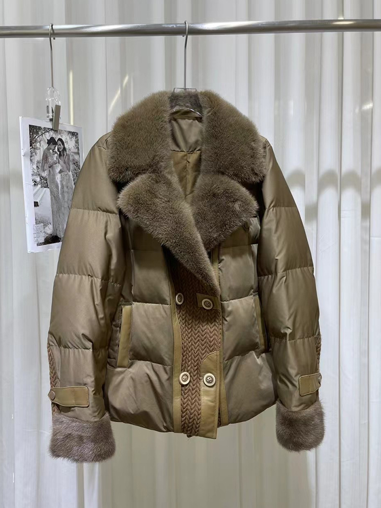 معطف نسائي بياقة من فرو المنك  - مراجعة Winter Clothing Sales وسعره