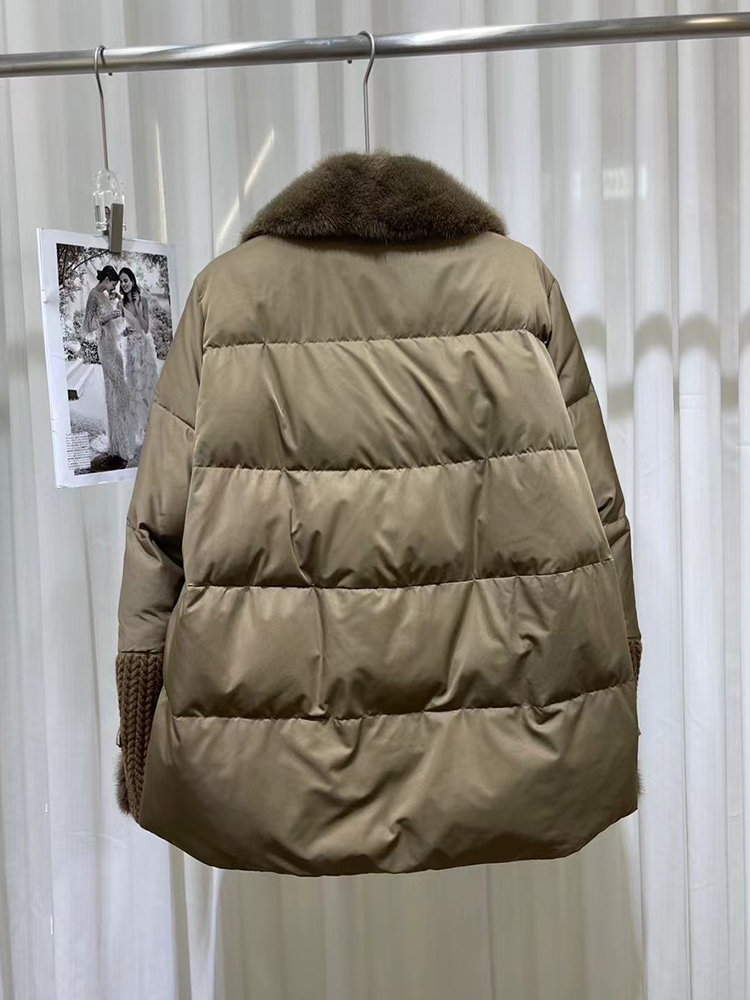 معطف نسائي بياقة من فرو المنك  - مراجعة Winter Clothing Sales وسعره