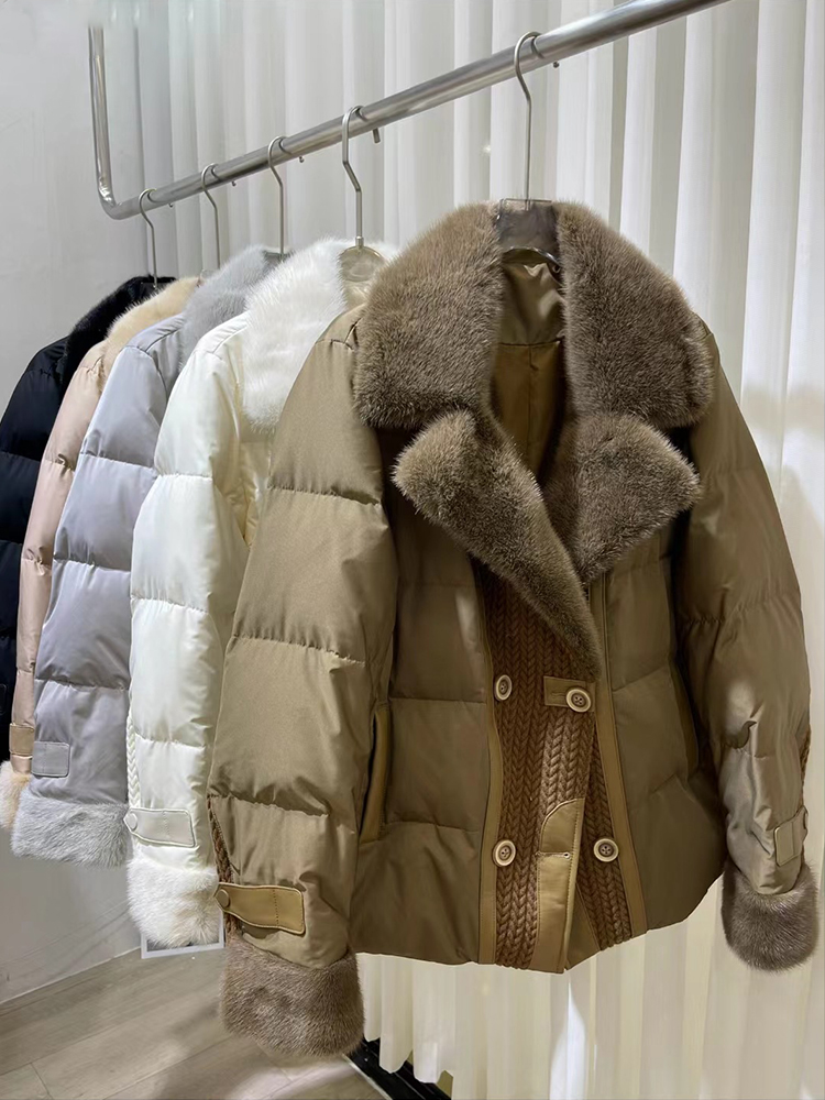 معطف نسائي بياقة من فرو المنك  - مراجعة Winter Clothing Sales وسعره