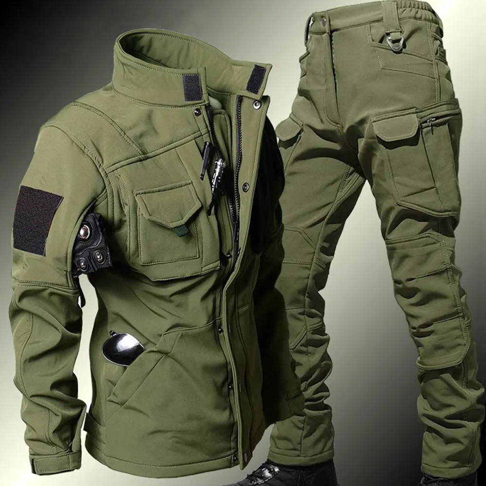 مجموعات الرجال التكتيكية الشتا - مراجعة Windproof Jacket Softshell وسعره