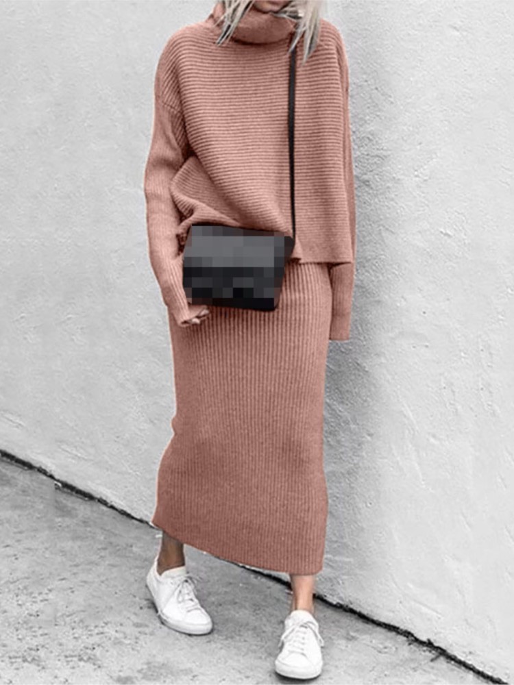 طقم تنورة نسائية منسوجة متوسطة - مراجعة Winter Clothing Sales وسعره