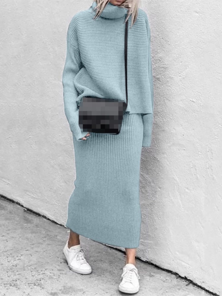طقم تنورة نسائية منسوجة متوسطة - مراجعة Winter Clothing Sales وسعره